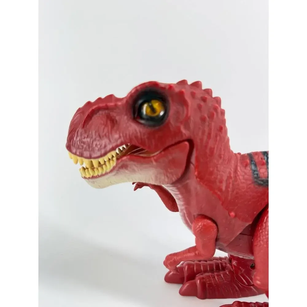 Red Tyrannosaurus Rex Dinosaur Battery Operated Walking Moving Plastic Toy